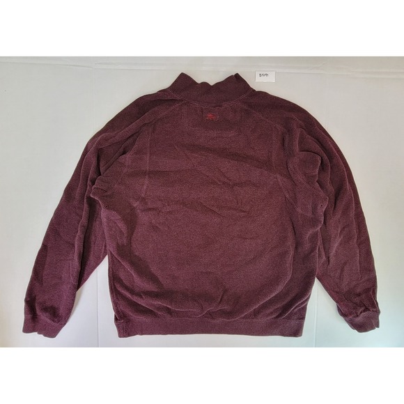 Tommy Bahama Mens Burgundy Quarter Zip Pullover Sweatshirt Size XL - Picture 4 of 4